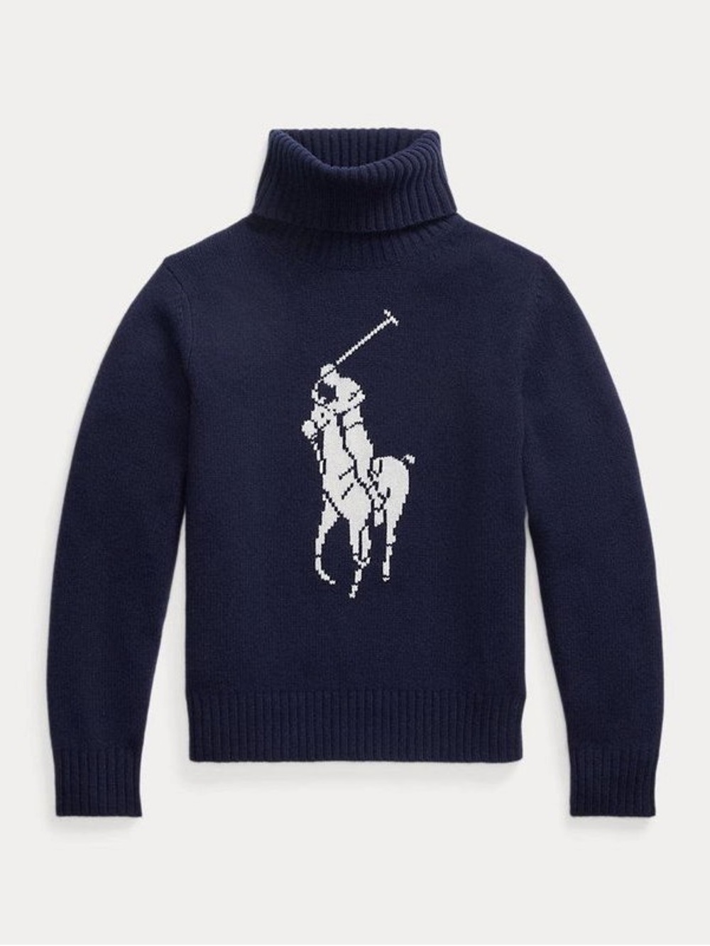 Polo Ralph Lauren Big Pony Wool-Cashmere Roll Neck sweater XS navy jumper luxury
